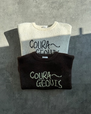 【新作アイテム送料無料】logo shaggy knit