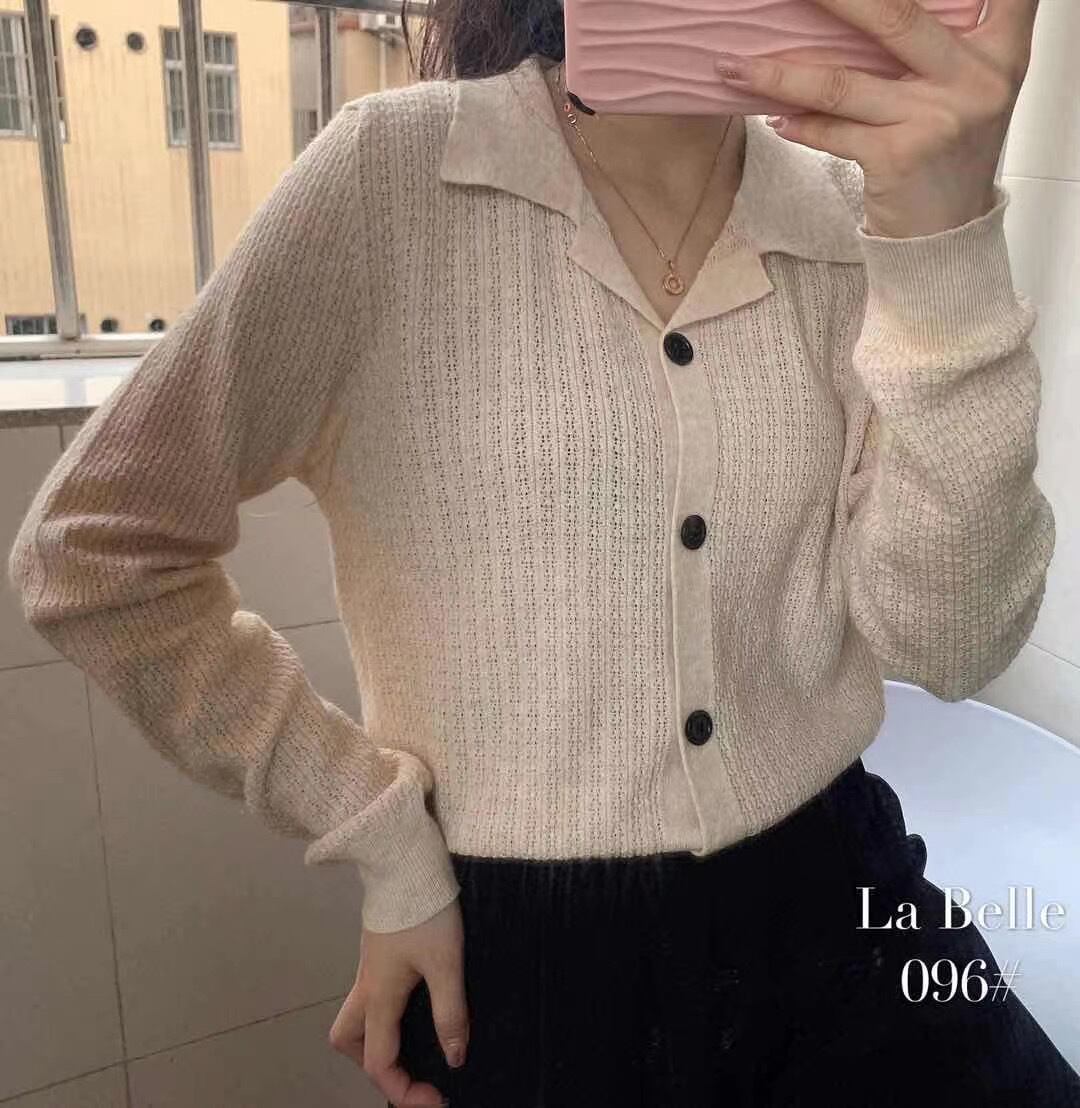 針抜きオープンカラーカーディガン