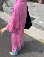 【25ss】Wrinkle Long Shirt One-Piece_2colors