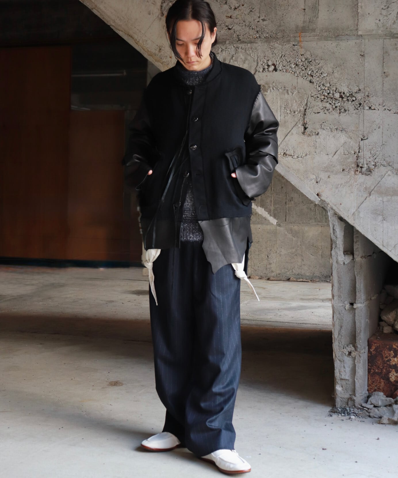 Midorikawa / MID25AW-BL01 VARSITY JACKET (BLACK) | AfterSchool