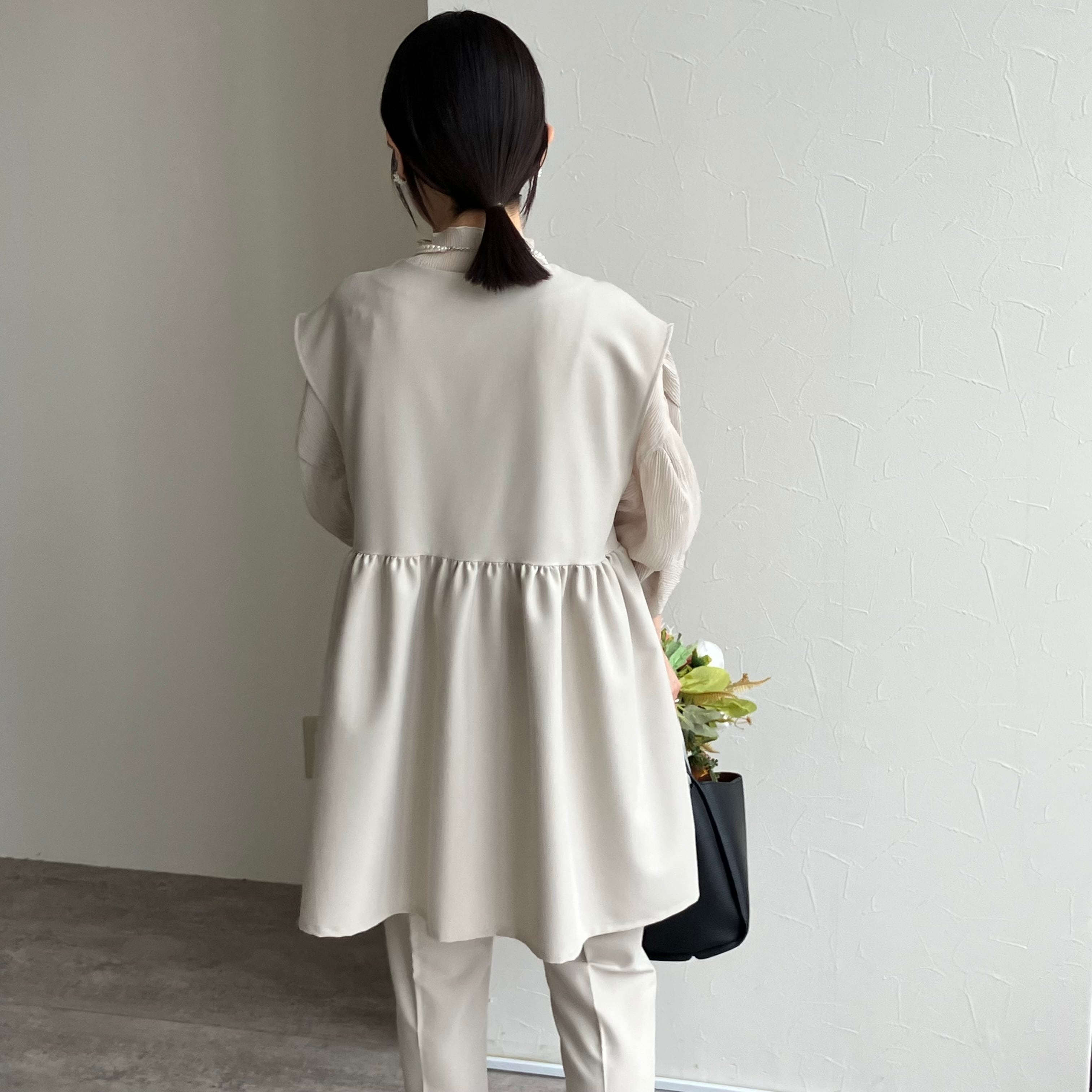 ペプラムギャザーベスト※こちらは単品です※【bel-hr-0616-z】メール便