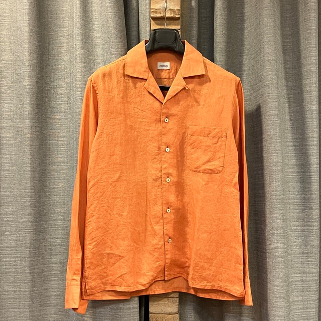 ALESSANDRO GHERARDI LINEN OPEN COLLAR SHIRT《M》