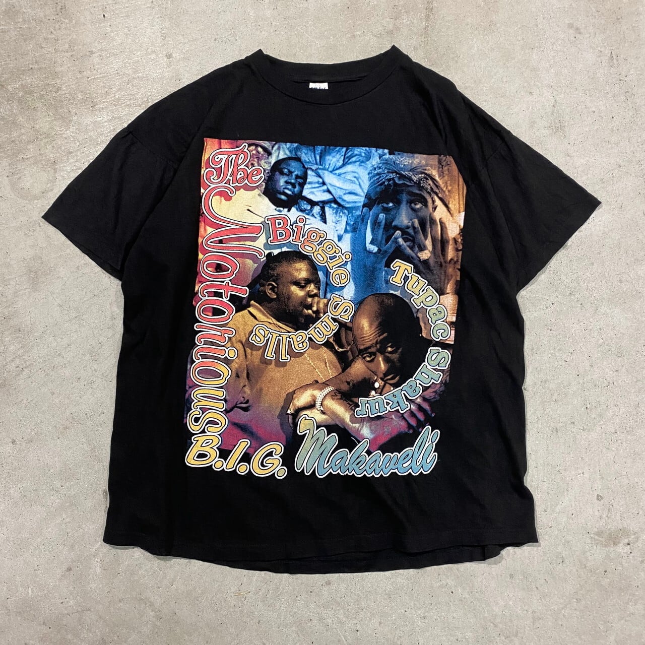 ビッグサイズ 2PAC ツーパック The Notorious B.I.G. ビギー ラッパー ノトーリアス Biggie 追悼 ラップTシャツ  ヒップホップ バンドTシャツ メンズ2XL 古着 TUPAC ブラック 黒 バンT【Tシャツ】 | cave 古着屋【公式】古着通販サイト