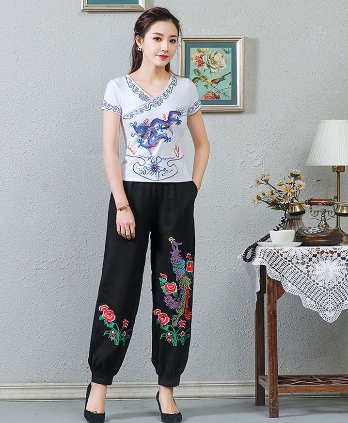 チャイナ服 刺繍パンツ zb142 | チャイナ服専門店のchai チャイナ服 刺繍パンツ zb142 | チャイナ服専門店のchai