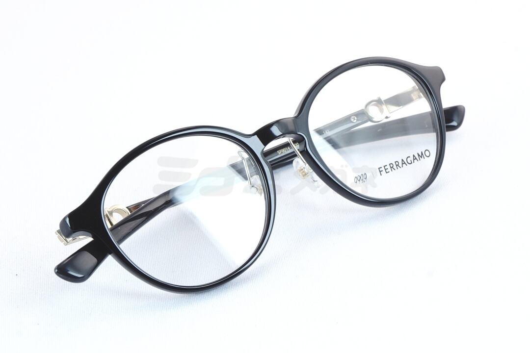 9999円 999.9×Ferragamo メガネ SF9014 001 コラボモデル アジアンフィット