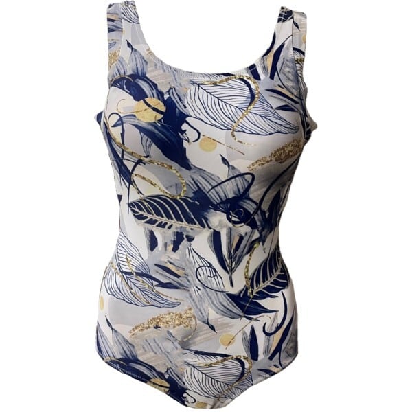 WD-565608 npフィットネス水着 そで美人シェイプワンピース 総柄/アート サイズ/17号〜19号