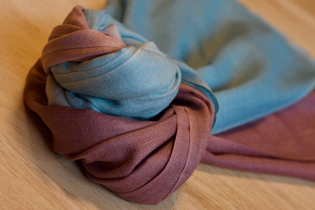 Yase - ヤセ/グリーン カシミヤシルクストール 幅65cm×縦180cm（本体