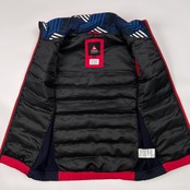 le coq sportif GOLF ルコック ゴルフ ジップアップ 中綿 ナイロン ベスト サイズ M /レッド×ネイビー