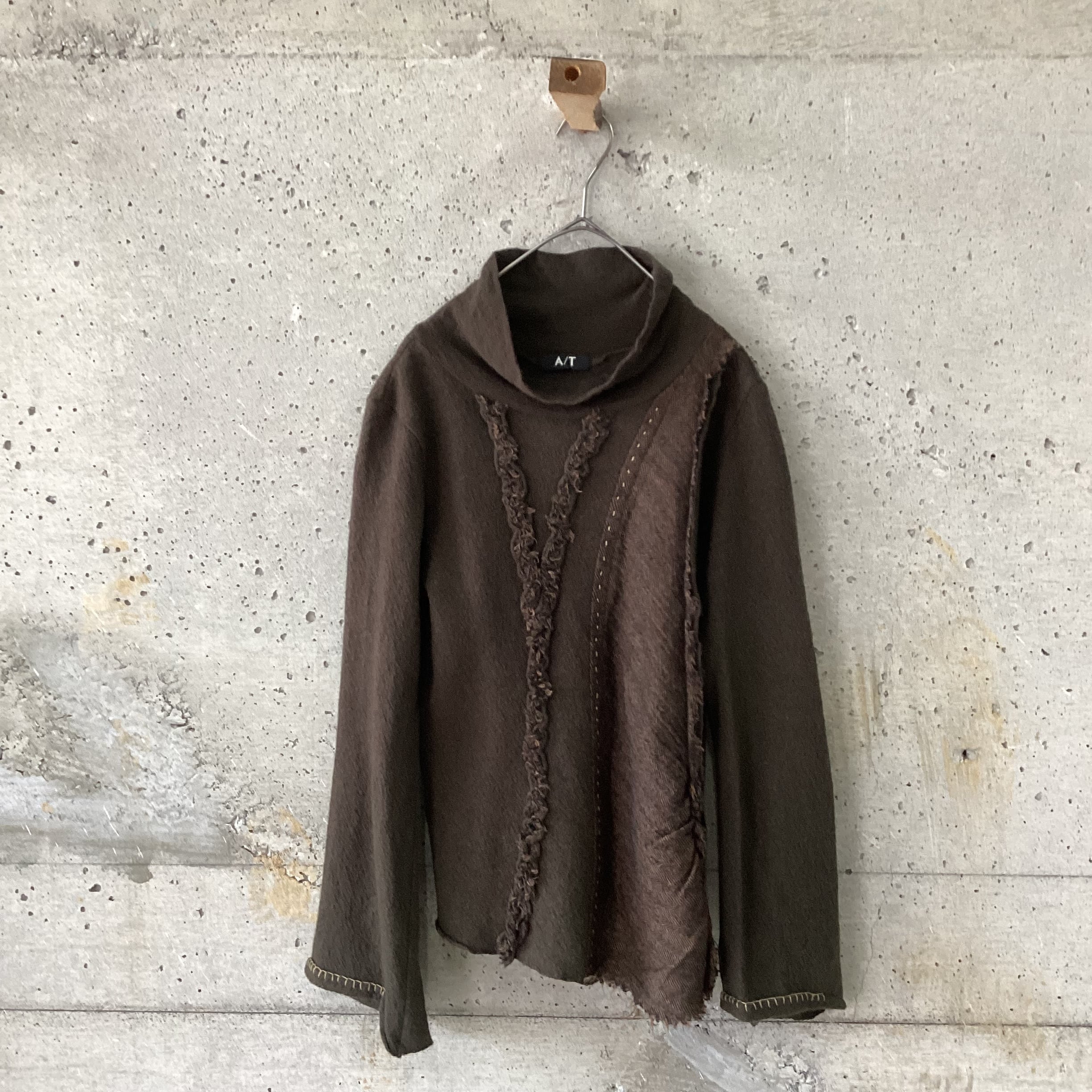 hand-sewn turtleneck knit