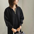 Vネックパールワンピース[30015]