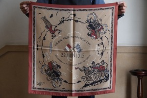 【A PIECE OF CHIC】SILK SCARF / MOTOCYCLETTISTE - BURGUNDY