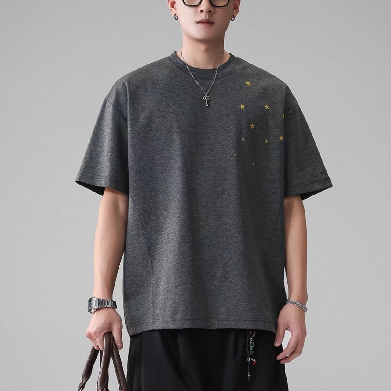Star print back logo tee 1493 - 3