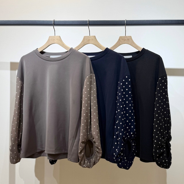 袖ドットプリントPO