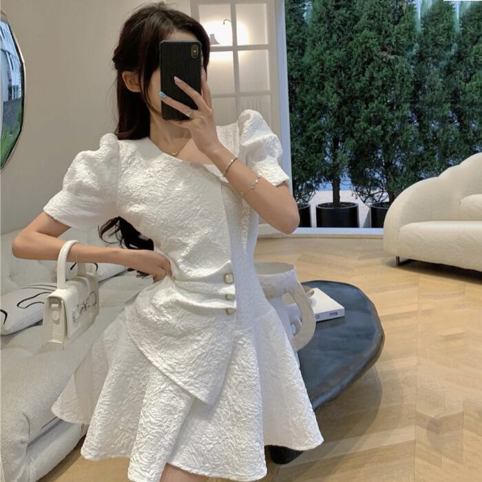 サマースタイルスタンダードスリーブスカート ウェストドレス レディース レトロ 夏物 ドラファッションホール55804608542