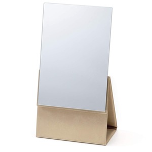 【在庫処分】HORIUCHI MIRROR 折り返せば高くなる 2Wayフォールディングミラー ベージュ 化粧鏡 母の日 プレゼント