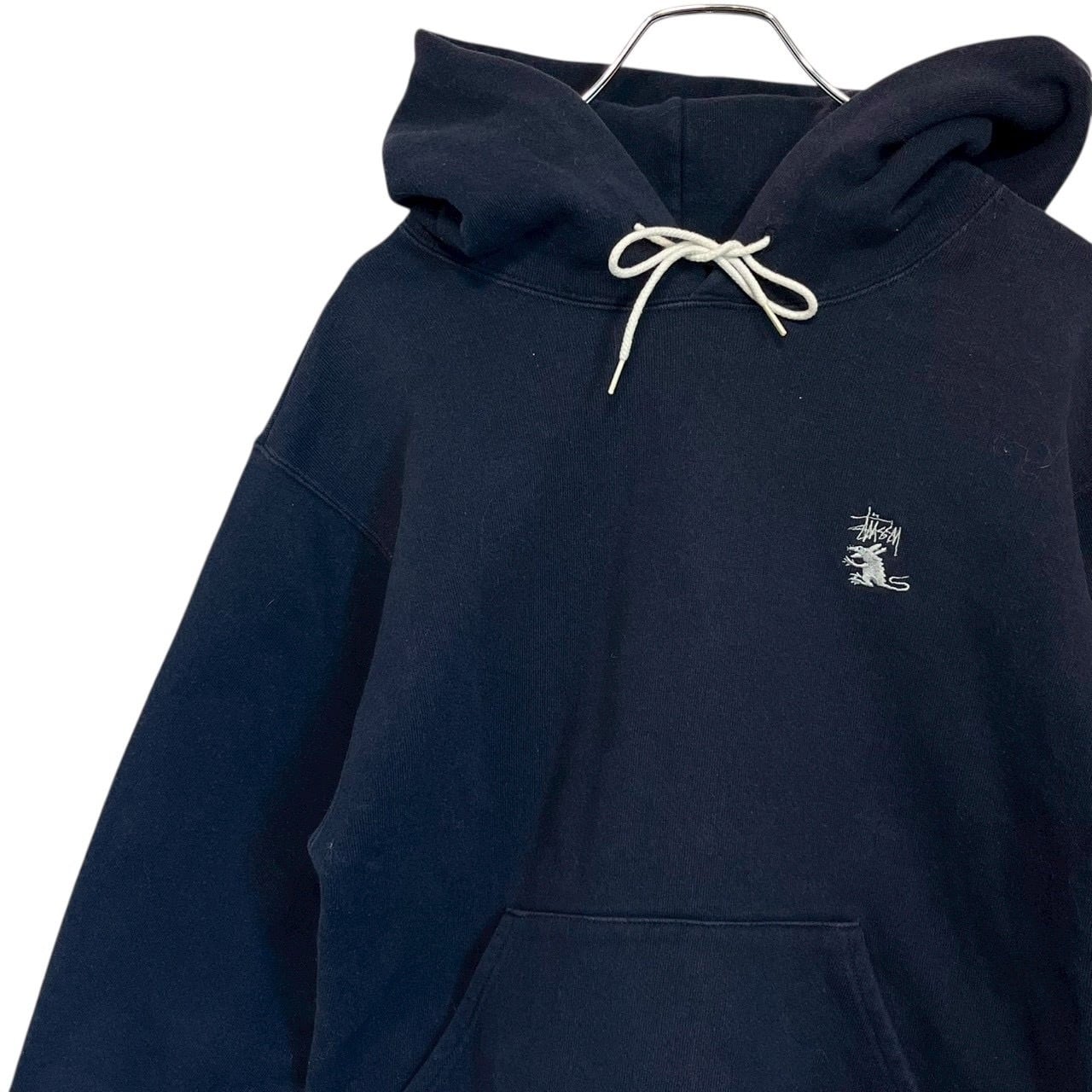 stussy ステューシー パーカー フーディ XS 刺繍ロゴ ワンポイントロゴ