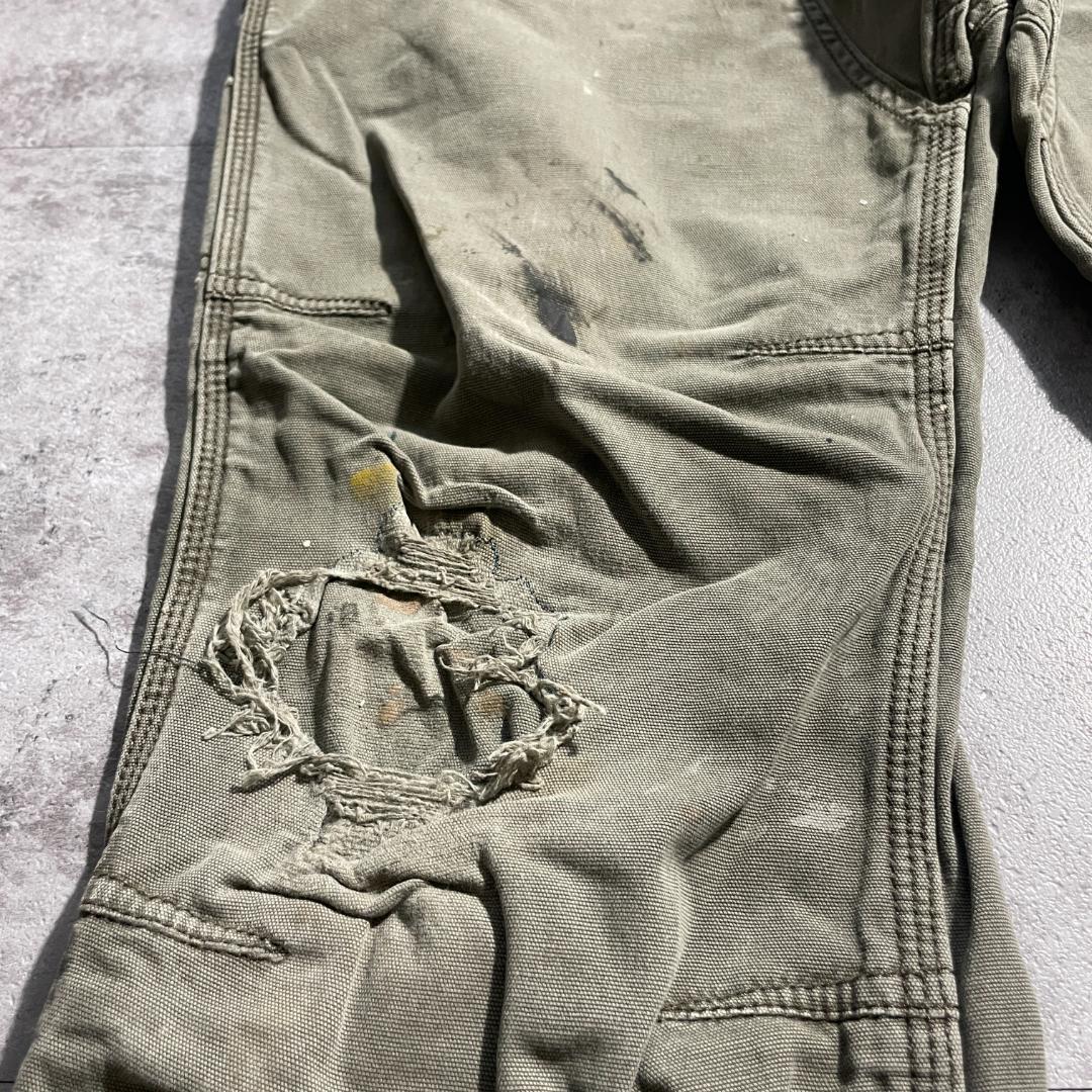 10s ニカラグア製 モスグリーン ダブルニー Carhartt 33×32 | ib2