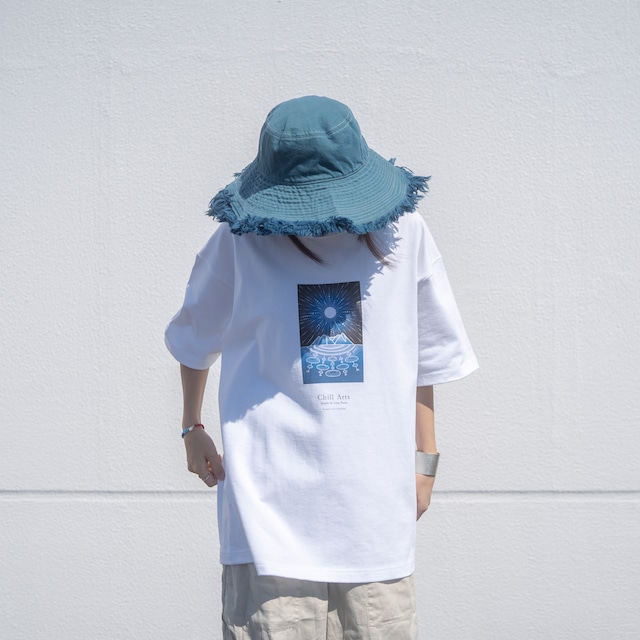 "LIGHTS OF ASAHIDAKE" 9.1oz ヘヴィウェイト・リラックスフィット S/S T-Shirts (ホワイト)