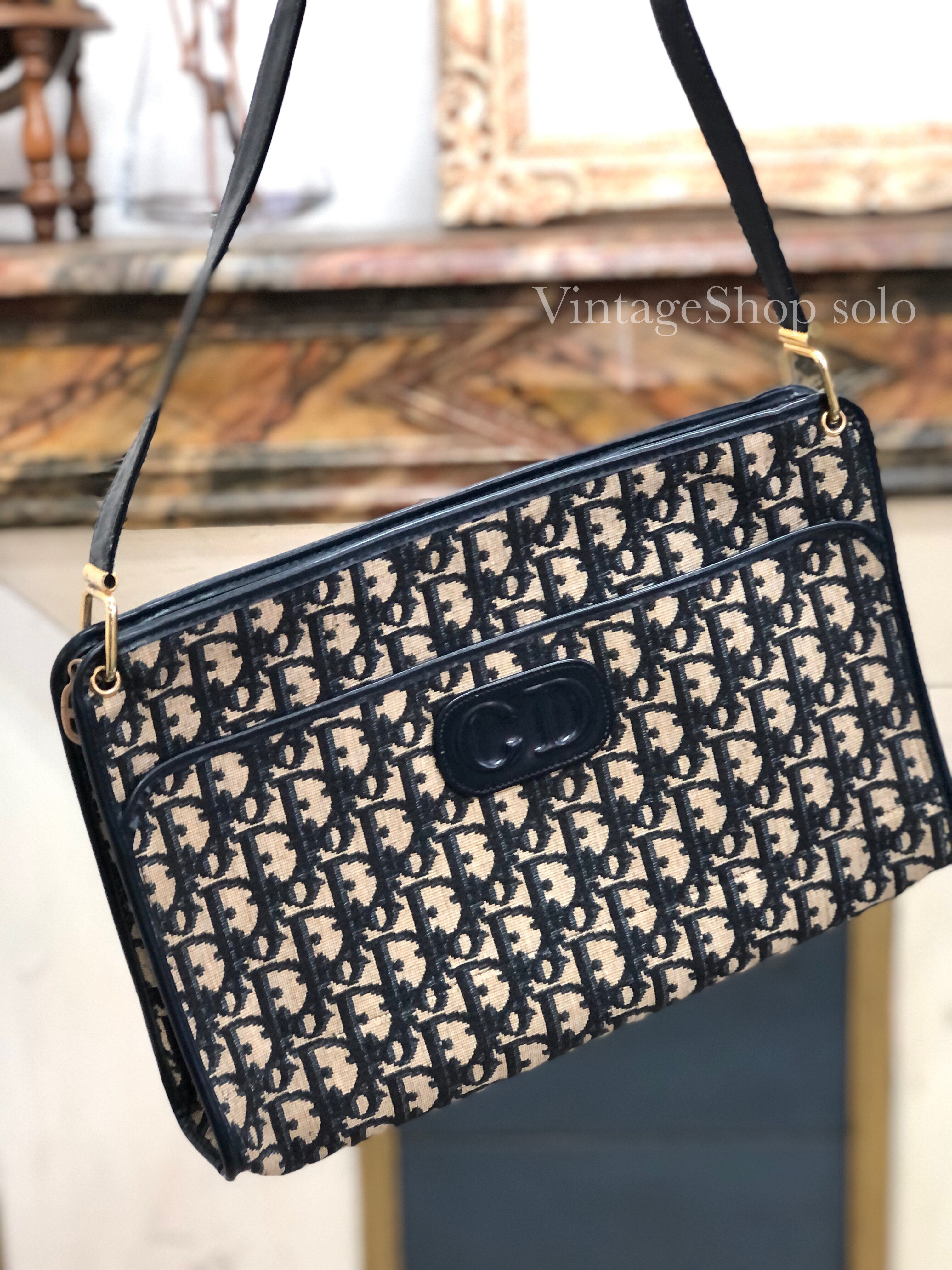 ベルギー製 A5410 Dior パーティーバッグ ラインストーン サテン