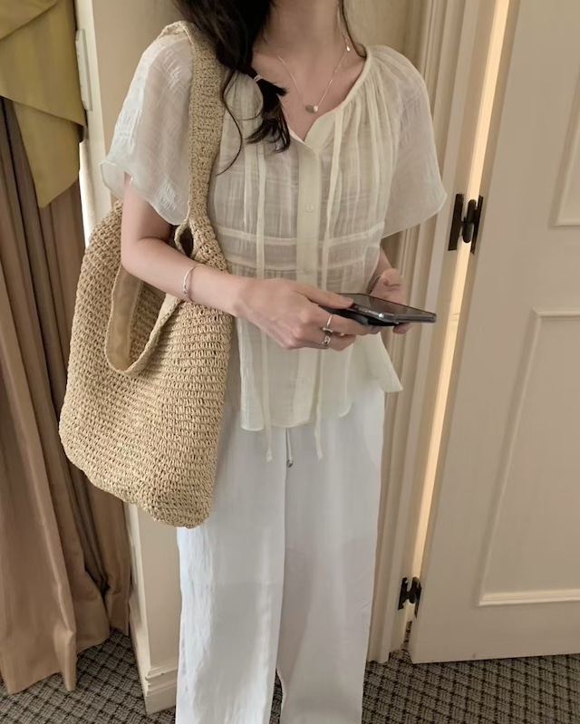 (予約) pretty young thing / Juju half blouse 2color