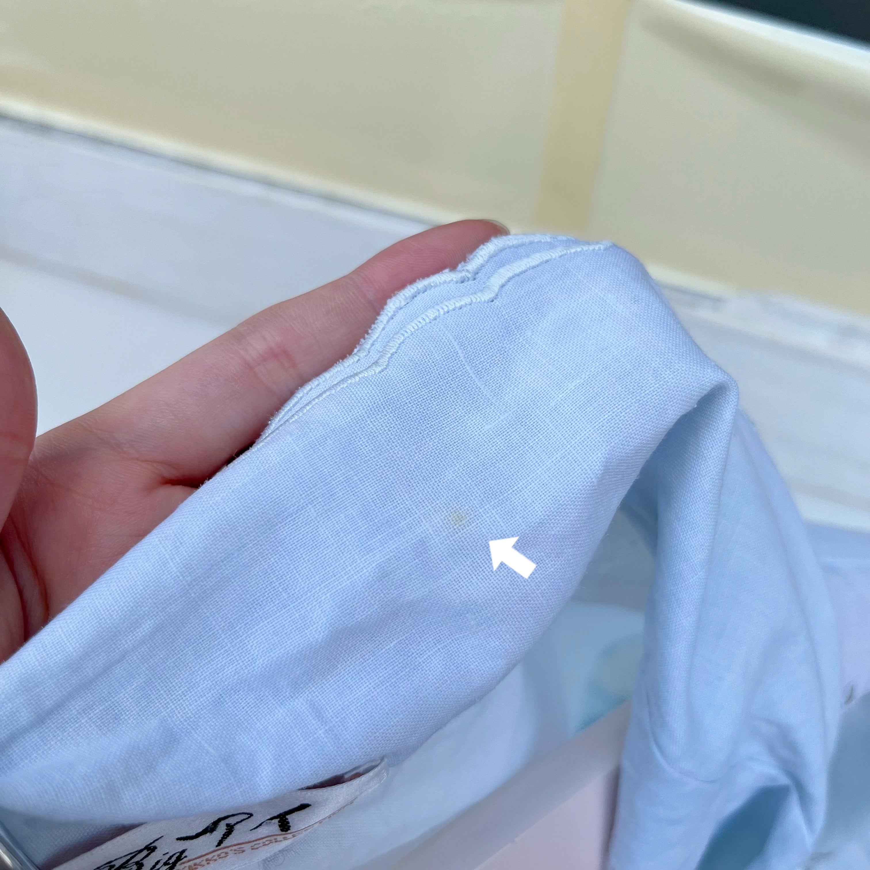 light blue flower embroidery blouse