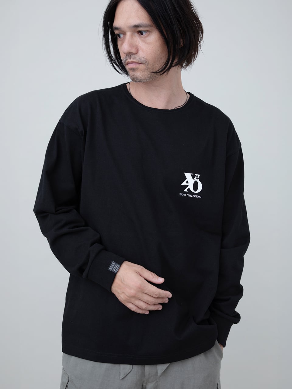 EGO TRIPPING (エゴトリッピング) PRINTTEE -B long ロンTEE / BLACK 666604-05