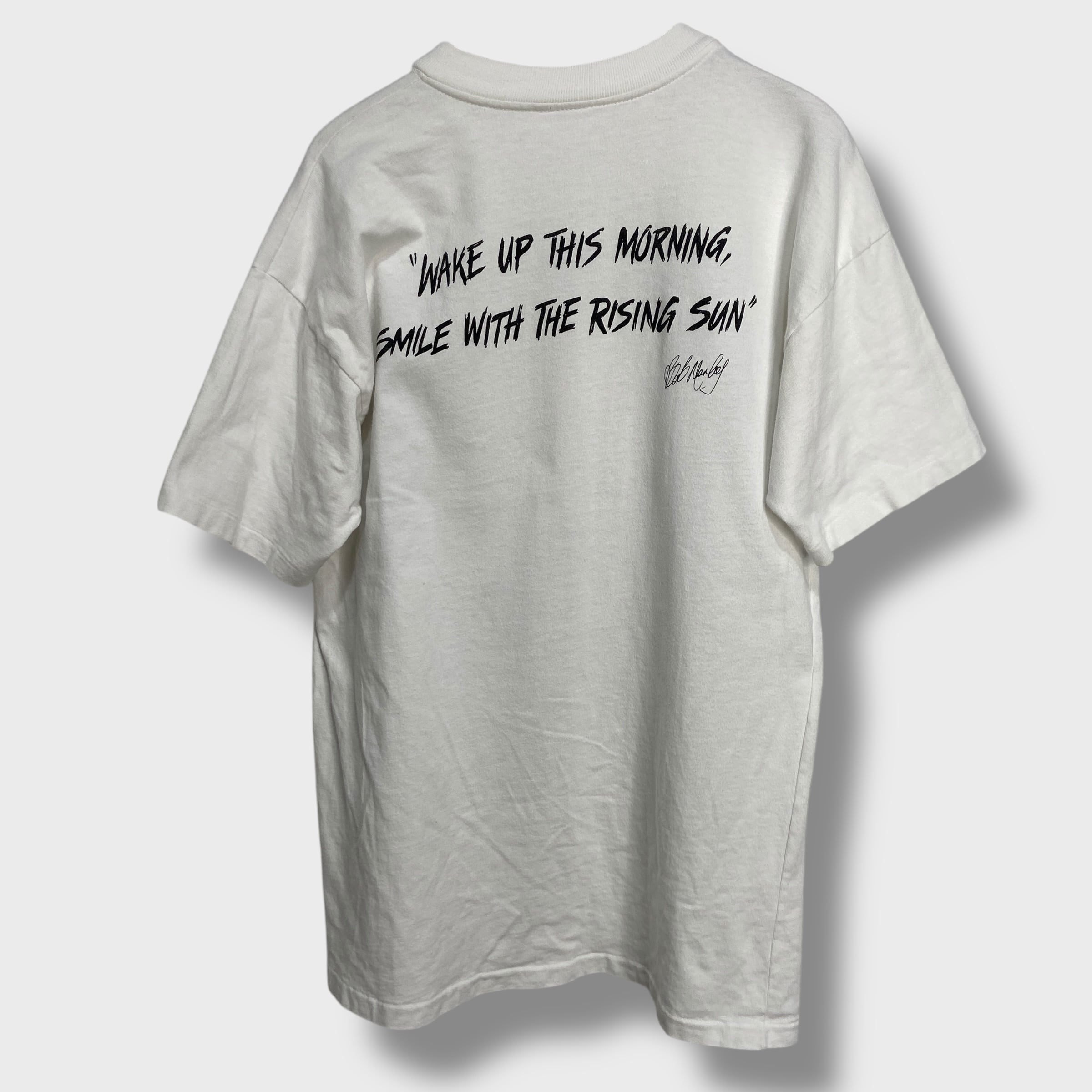 90s ボブマーリー 両面プリントTシャツ 肖像画Tシャツ ホワイト M相当