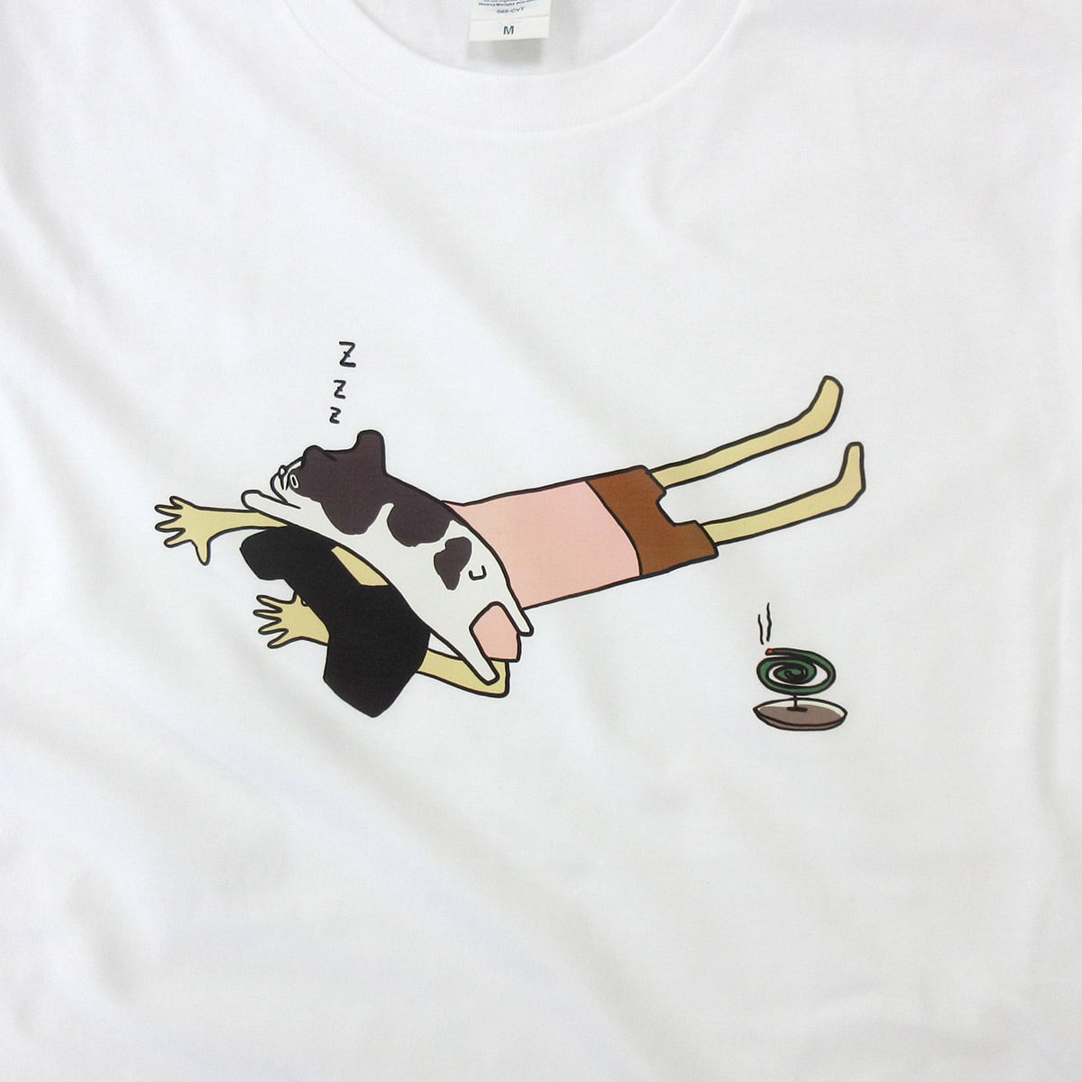 犬と飼い主 フレブルとお昼寝 Tシャツ dog53 犬 ブヒ フレンチブルドッグ 服 ゆるい イラスト おもしろ Tシャツ