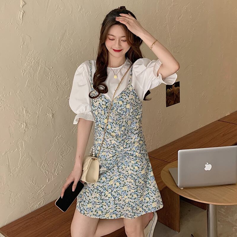 スタイルスタンダードサマースリーブシャツ フローラルドレス レトロ 夏物 花柄 YY-ファッション39017795698