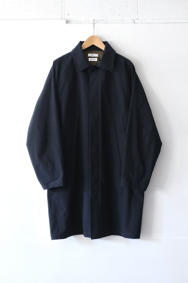 FUJITO Balmacaan Coat　Dark Navy,Beige