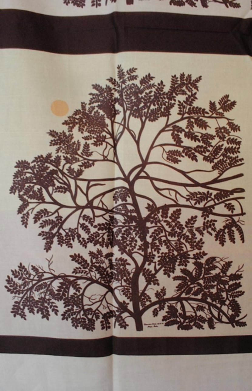 marimekko fabric for product 19-20 PUU KUUTAMOSSA　50x50cm 1PIECE　 マリメッコ プロダクト用 スカーフ生地 プークータモッサ 茶