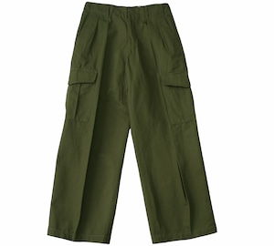 【WOMEN'S】C/LI DOUBLE TUCK CARGO PANTS / 綿麻ダブルタックカーゴパンツ (KHAKI)