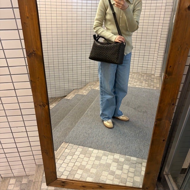 B.stuff　貴重品！ボックスシルエット2WAYバッグ(大) ブラックオリーヴ