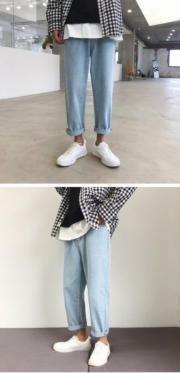 全2色 デニム パンツ ストレート カジュアル ダメージ おしゃれ