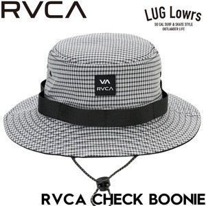 RVCA ルーカ ブーニーハット メンズ CHECK BOONIE ハット バケットハット サファリハット 4WAYストレッチ UPF50+ UVカット メッシュ裏地 ドローコード付き BG04A908 26SU BLC 日本代理店正規品