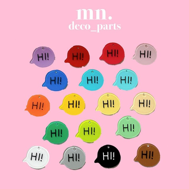 【2個セット】(HI!)デコレーションパーツ　　キーホルダー　カラフル　タグ