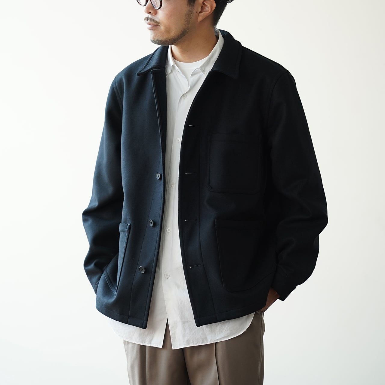 羽織るたび、品と好印象が宿る「尾州ウール メルトンカバーオール