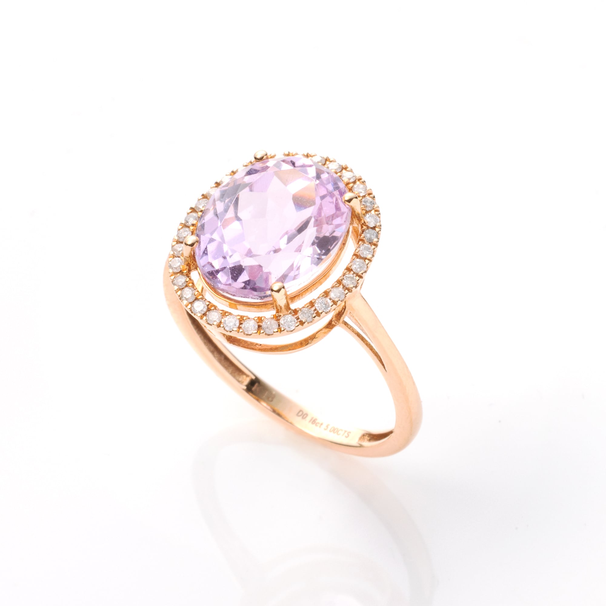 クンツァイト ダイヤモンド Halo Grand Bijoux 18K Ring | ＜天然石