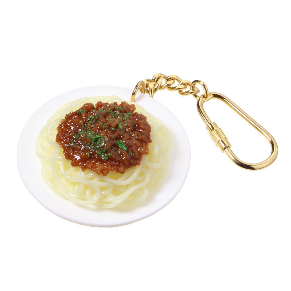 0344]食品サンプル屋さんのキーホルダー（ミートソースパスタ