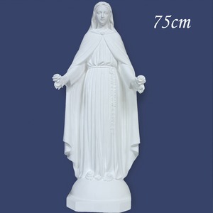 ＜受注生産＞バラの聖母像【75cm】室内用白色仕上げ※受注後約１か月で発送