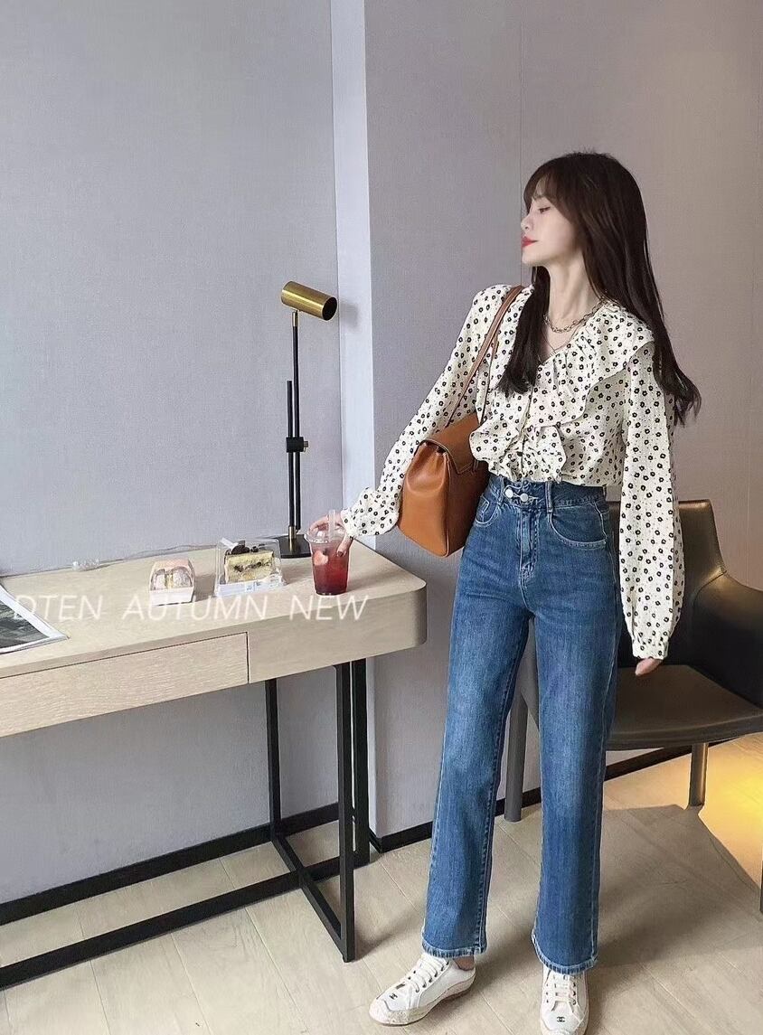 小花ドットフリルブラウス　AJ1079-819