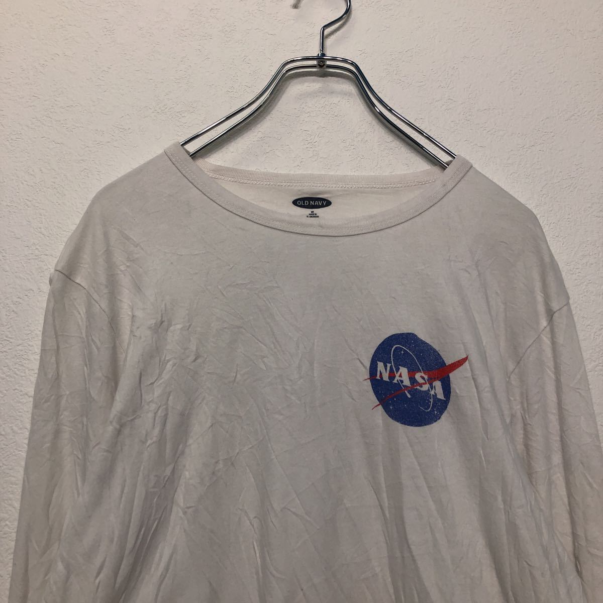 OLD NAVY プリント 長袖 Tシャツ M ホワイト オールドネイビー NASA