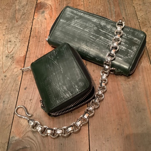 Licht Adel　Bridle leather Long Zipper Wallet SilverRing Dark Green wallet04 受注生産GW期間限定