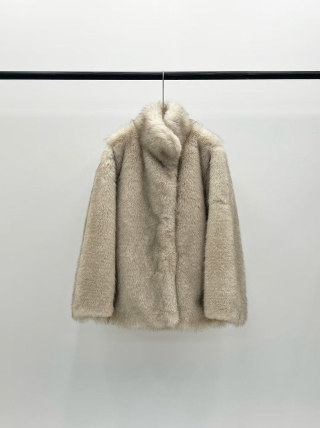 (予約) verveine / Birkin high neck linking soft fur jacket 1color