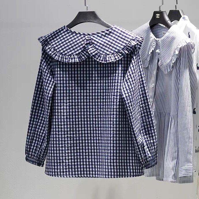 ギンガムビッグカラーシャツ