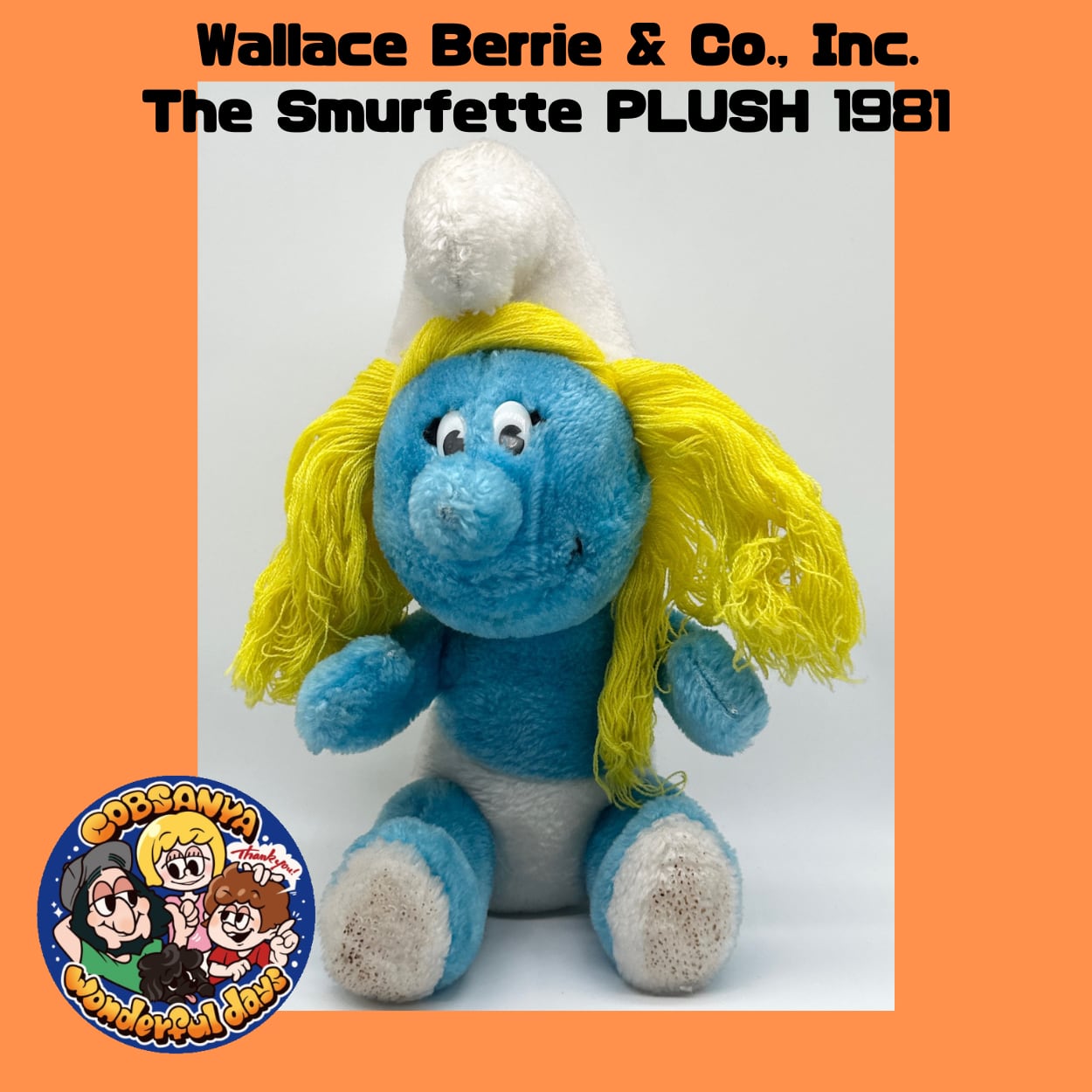 Wallace Berrie & Co., Inc. The Smurfette PLUSH 1981