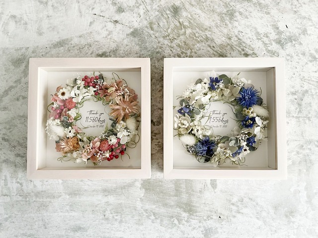 【2枚セット】文字入れ選べるカラー｜Sサイズフォトフレームリース