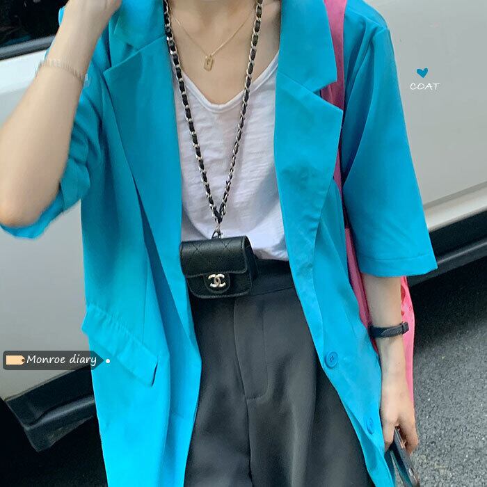 ジャケット ブルーカジュアル薄手サマースタイル ストリート 夏物 モンロー79964458766
