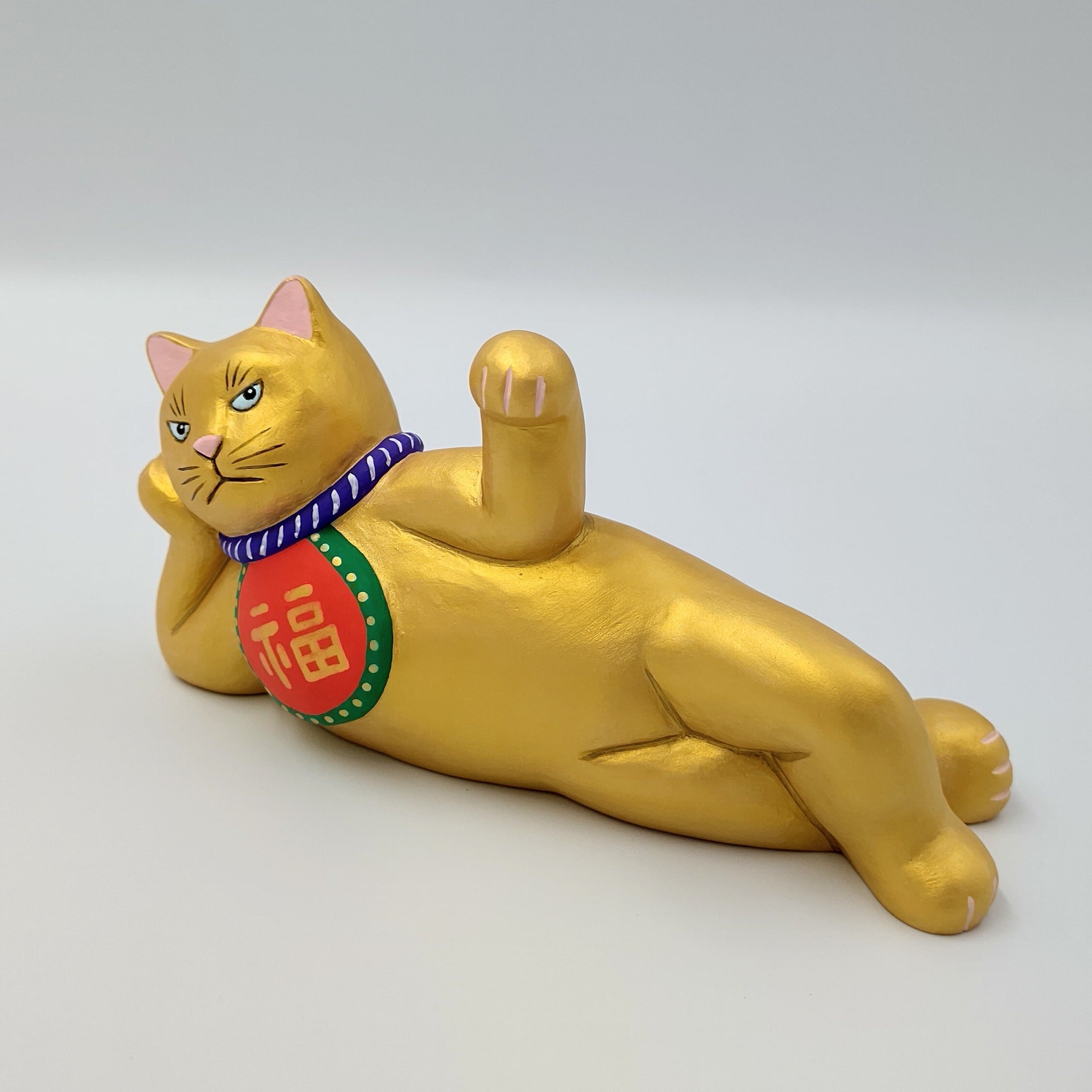 招き猫 金 約35cm 大きめ 招き猫 金 約35cm 大きめ 招き猫 8丸(35cm)