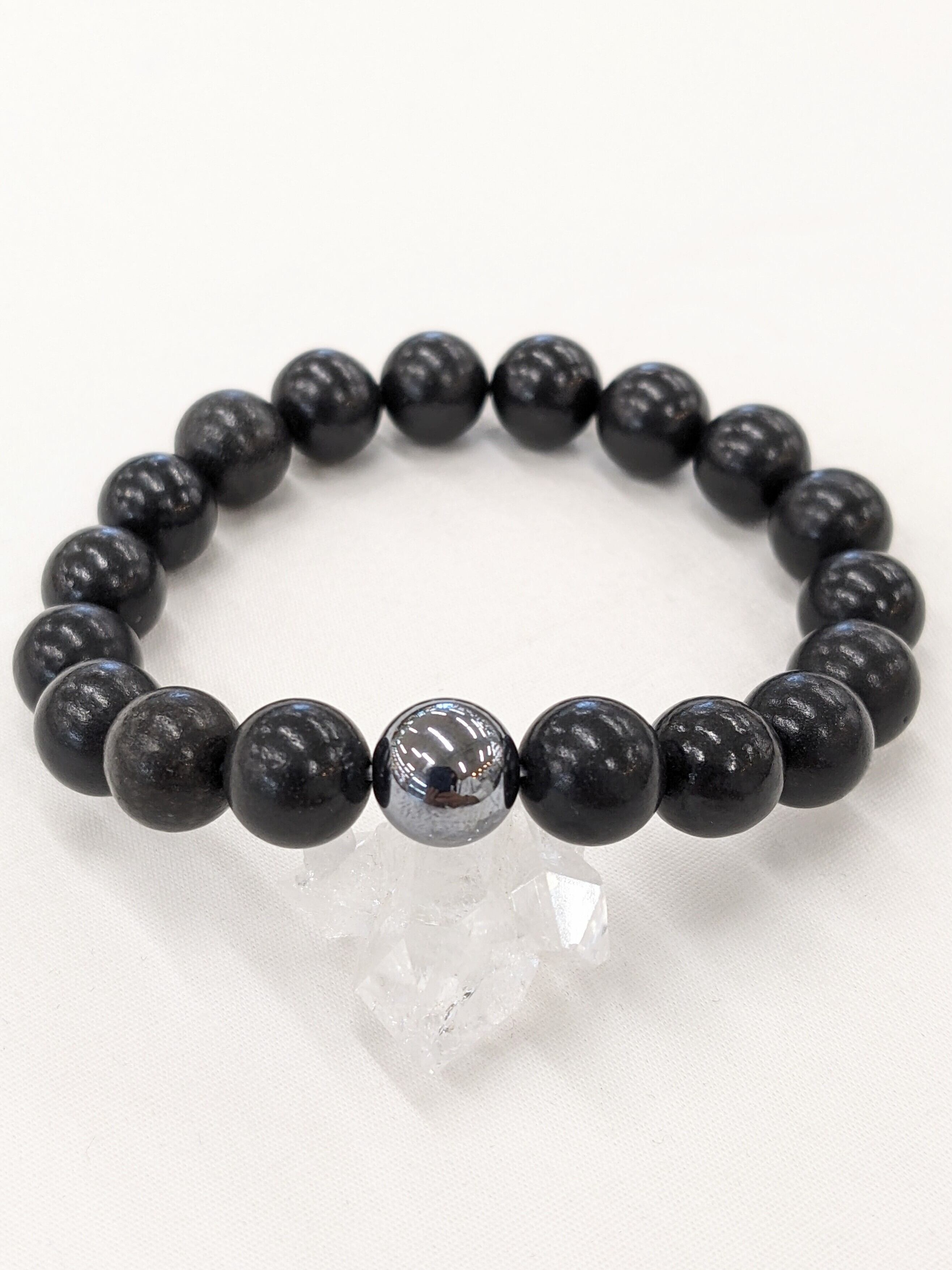 シュンガイト ✕ テラヘルツ 健康増進10mm ブレスレット | Stone Kingdom